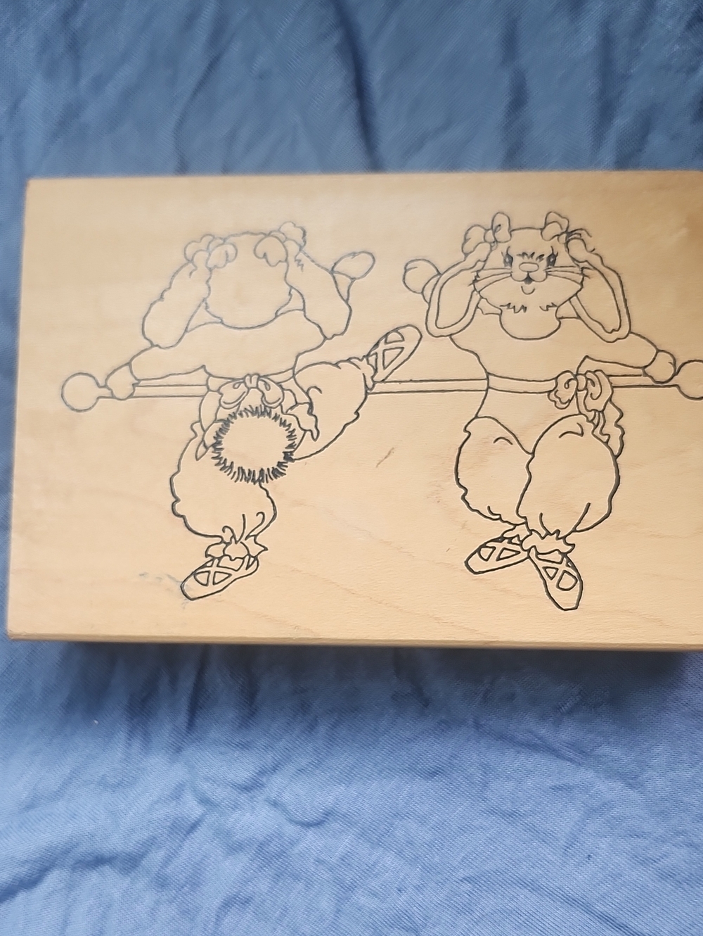 Large rabbit ballerina rubber stamp $6